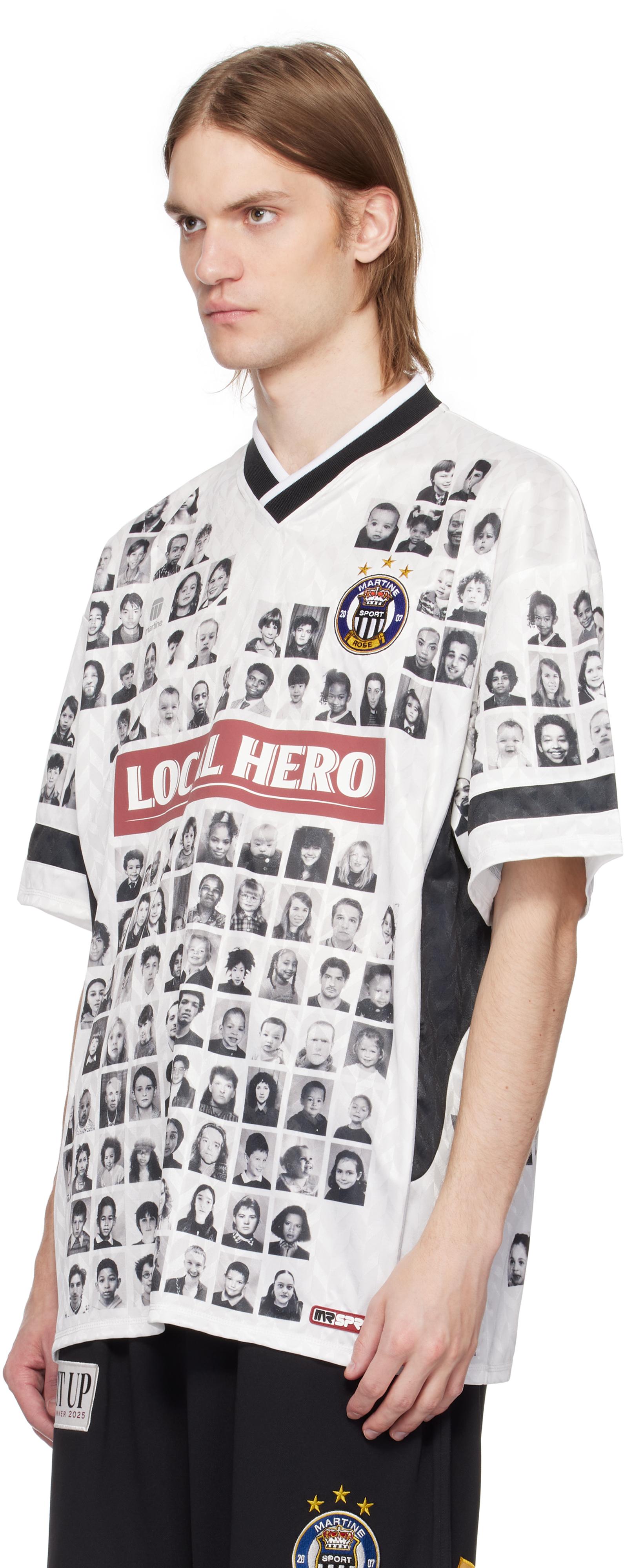 Martine Rose Printed 'Local Hero' Football Jersey in White for Men