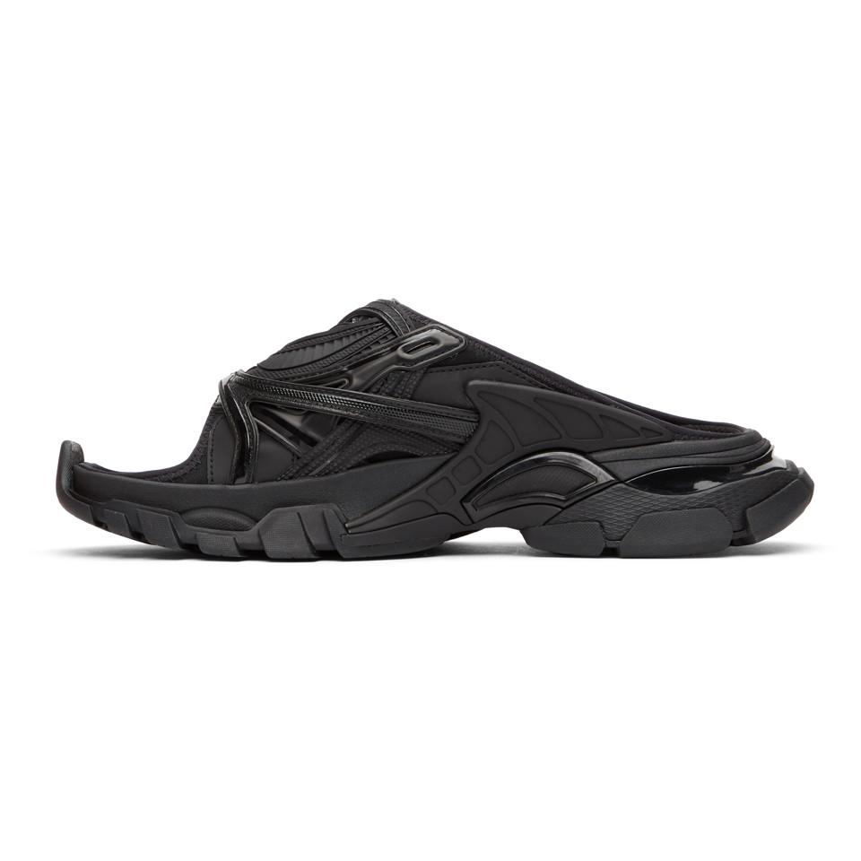 Balenciaga Track Slide Sandals in Black | Lyst
