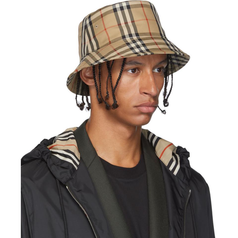 vintage check bucket hat burberry
