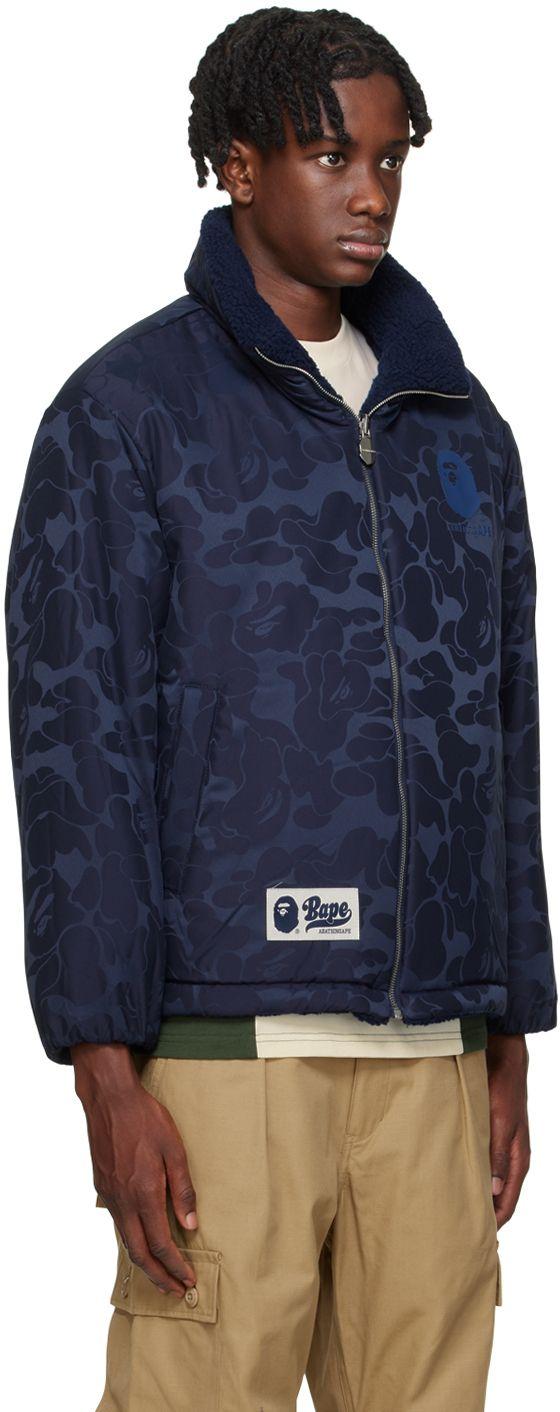 A Bathing Ape Blue Tonal Solid Camo Reversible Jacket for Men | Lyst
