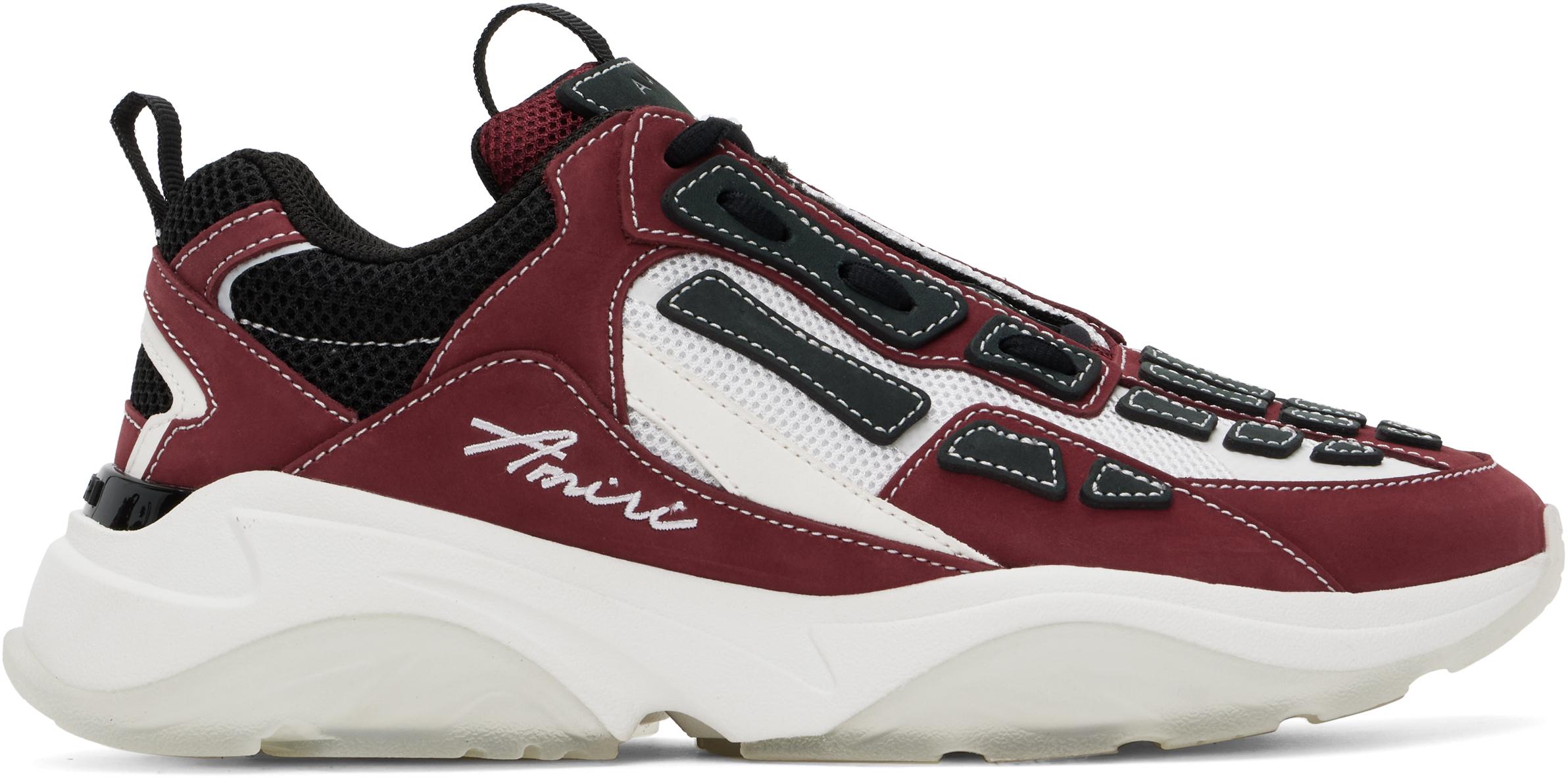 Amiri Burgundy Bone Runner Sneakers in Black for Men | Lyst