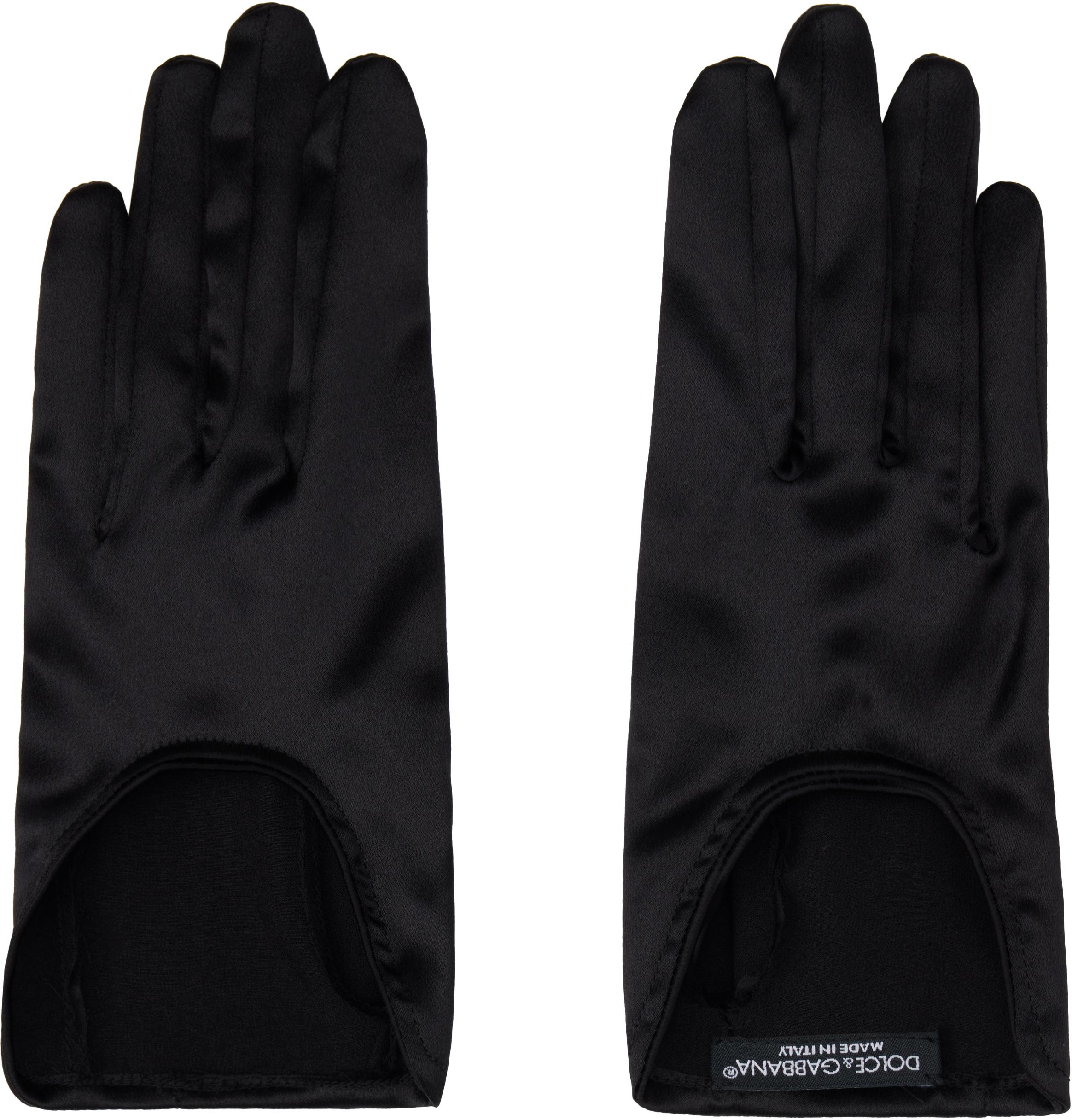 手袋 Dolce & Gabbana SS23 LONG GLOVES. (FG108A_FUGPON5543) Long jersey gloves in Black for Women | Dolce&Gabbana®
