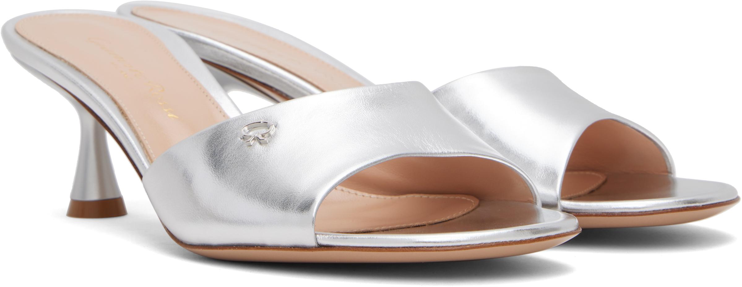 【関税込み】Gianvito Rossi シルバー Ascent 55 ヒールサンダル Gianvito Rossi シルバー Ascent 55 ヒールサンダル ブラック | Lyst
