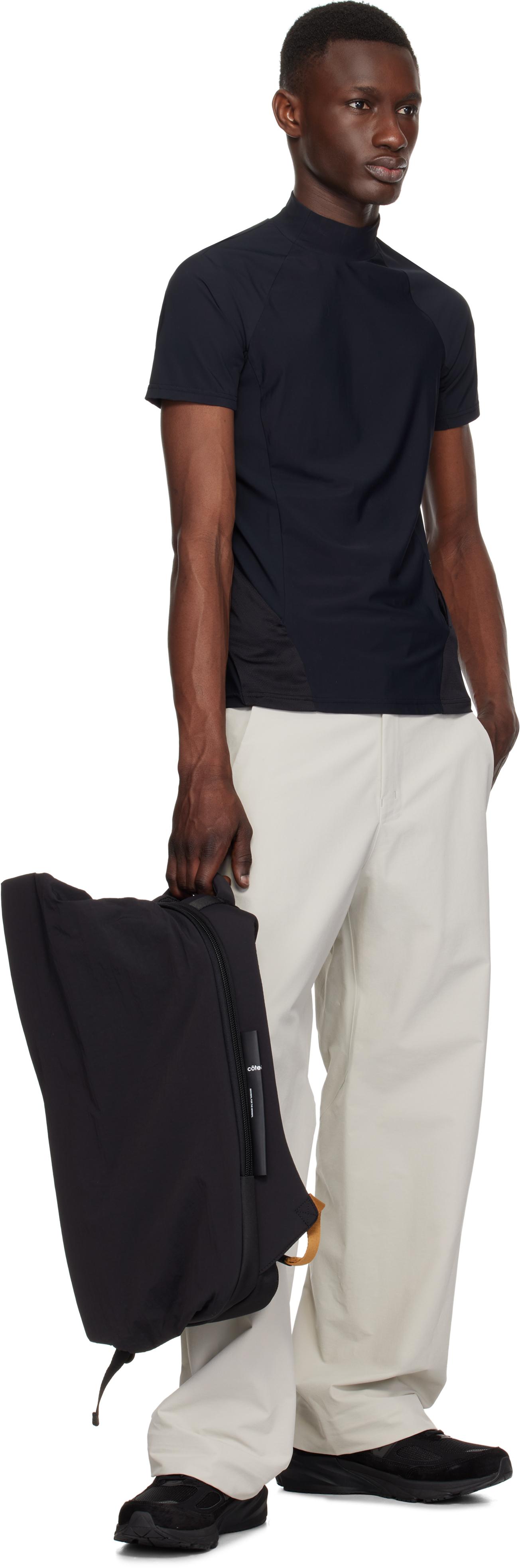 Côte&Ciel Isar M Smooth Colour Accent Backpack in Black for Men