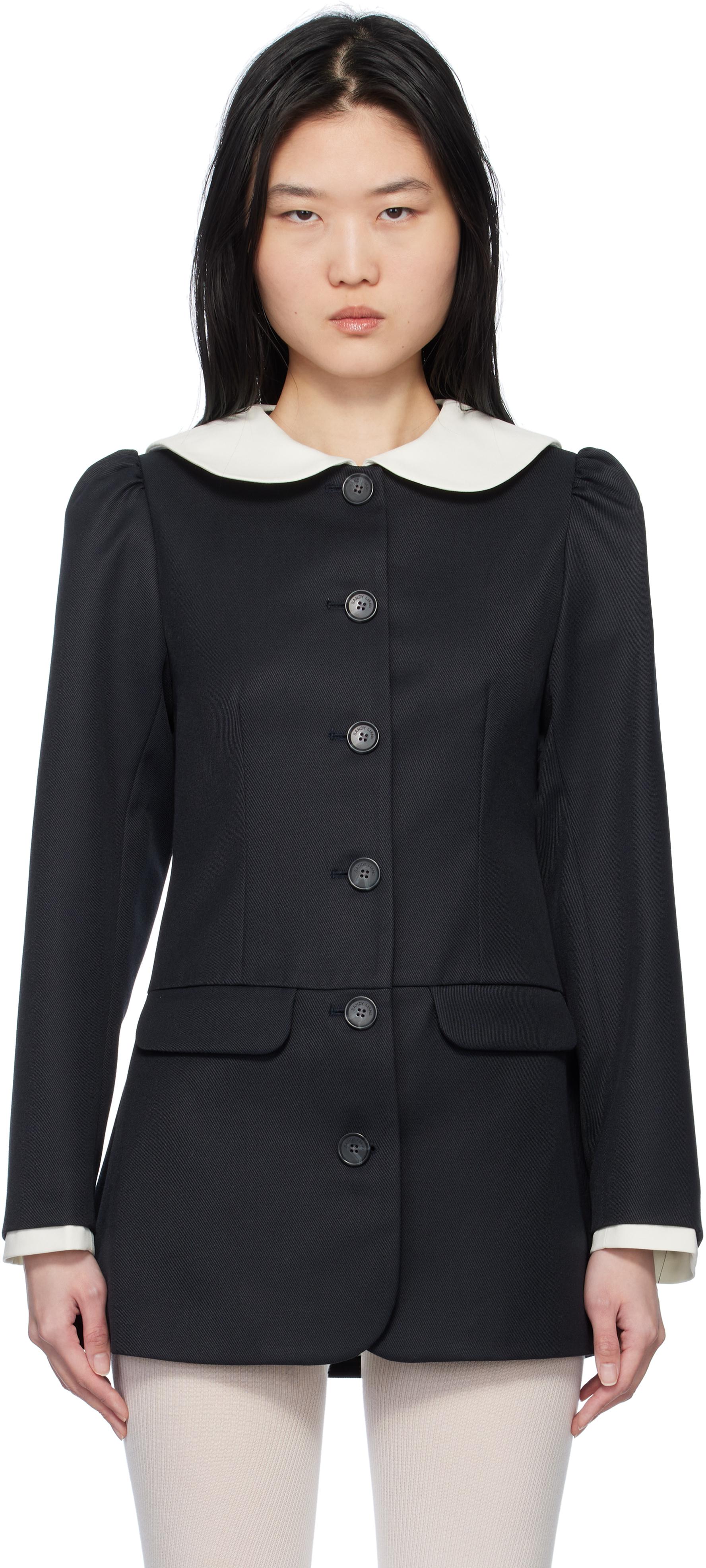 【関税込み】Sandy Liang グリーン Agnes テーラードジャケット sandy-liang-Black-Kallo-Blazer