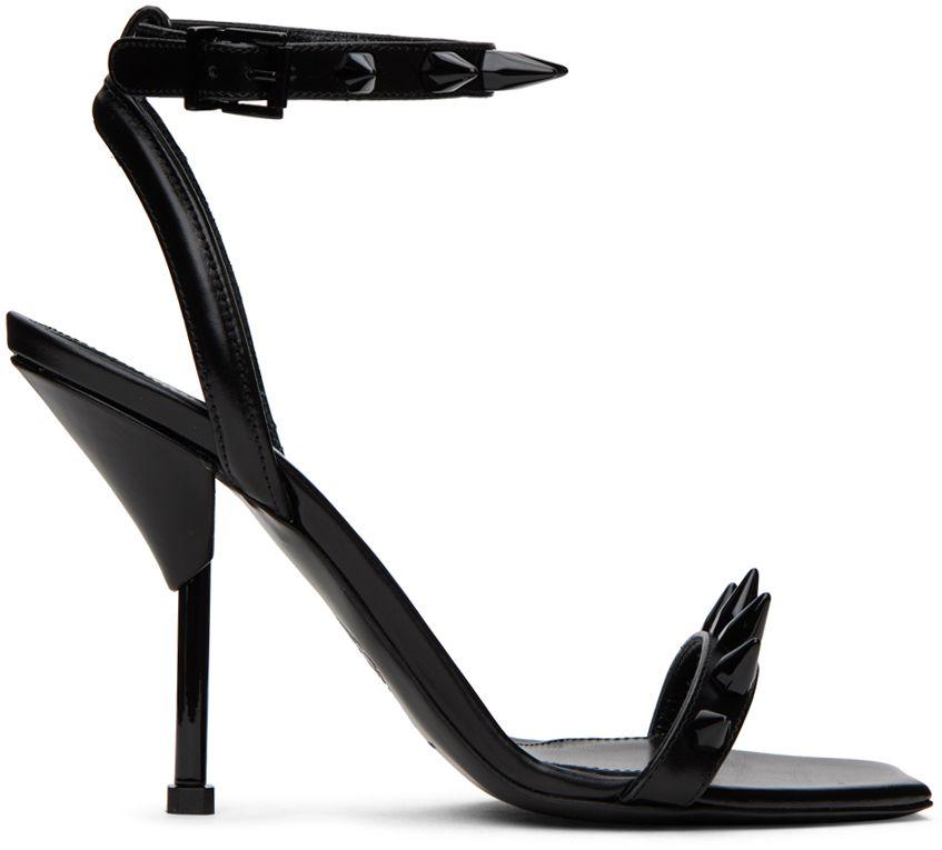 Alexander McQueen Black Studded Heeled Sandals Lyst