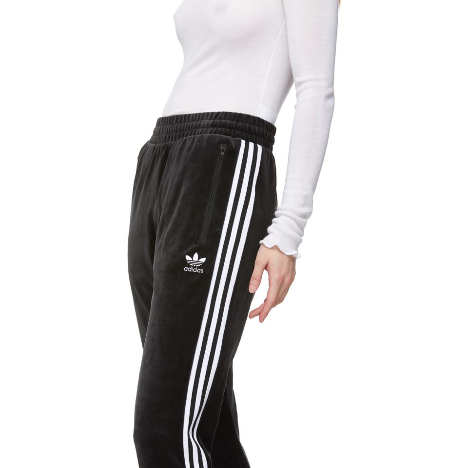 adidas Originals Black Velour Cozy Lounge Pants Lyst