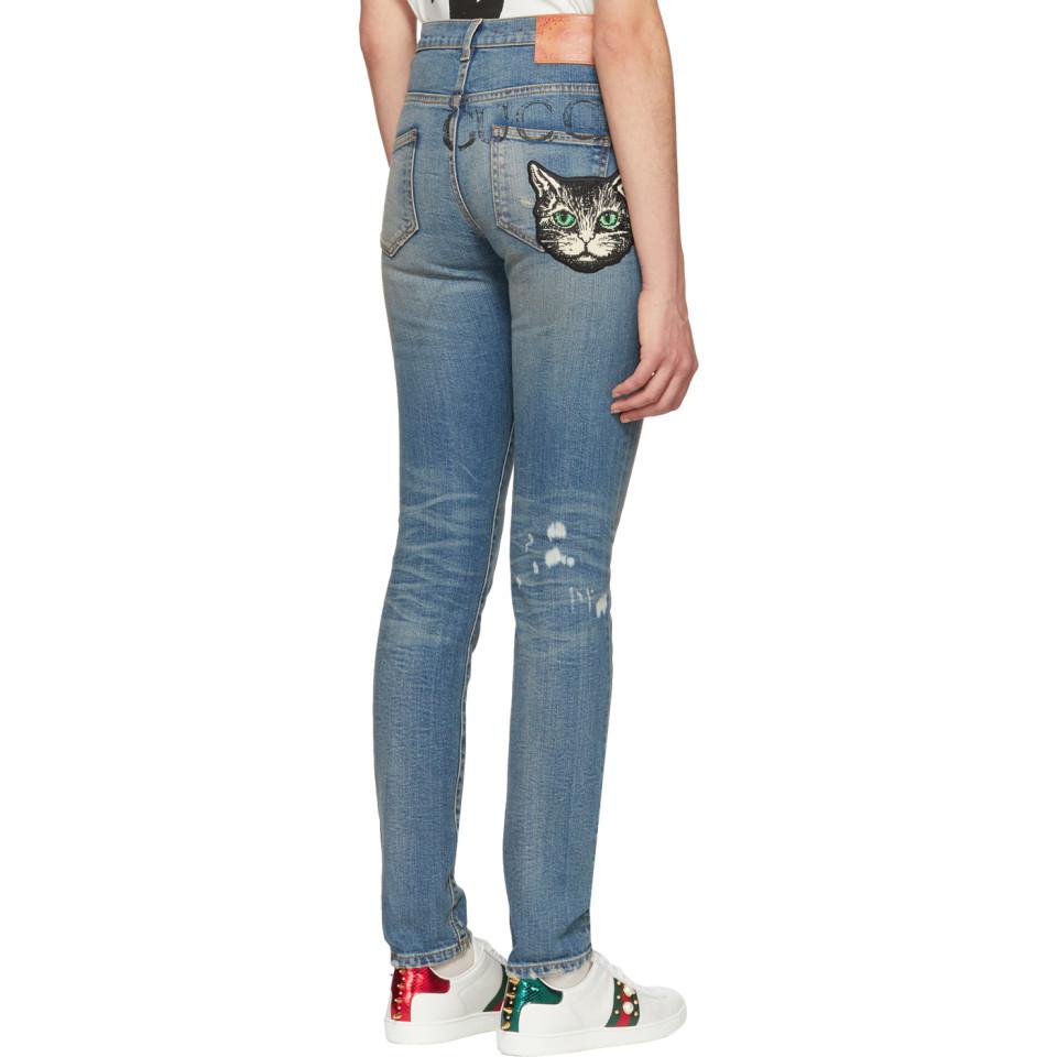 gucci cat jeans