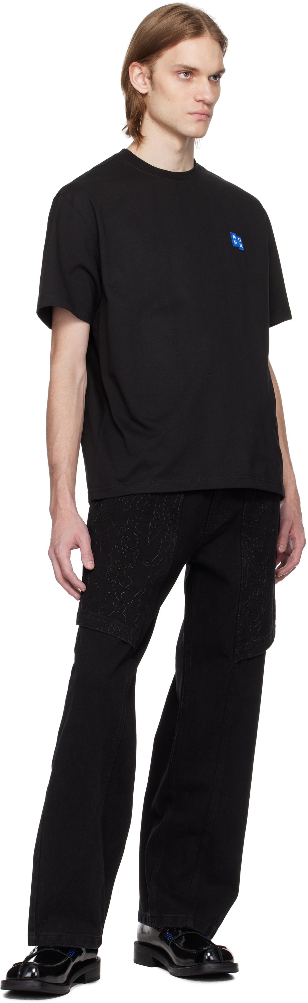 ★大人気★【ADERERROR】Sig; TRS Tag t-shirt 06 半袖Tシャツ ADER error: ブラック Sig; TRS Tag 06 Tシャツ | SSENSE 日本