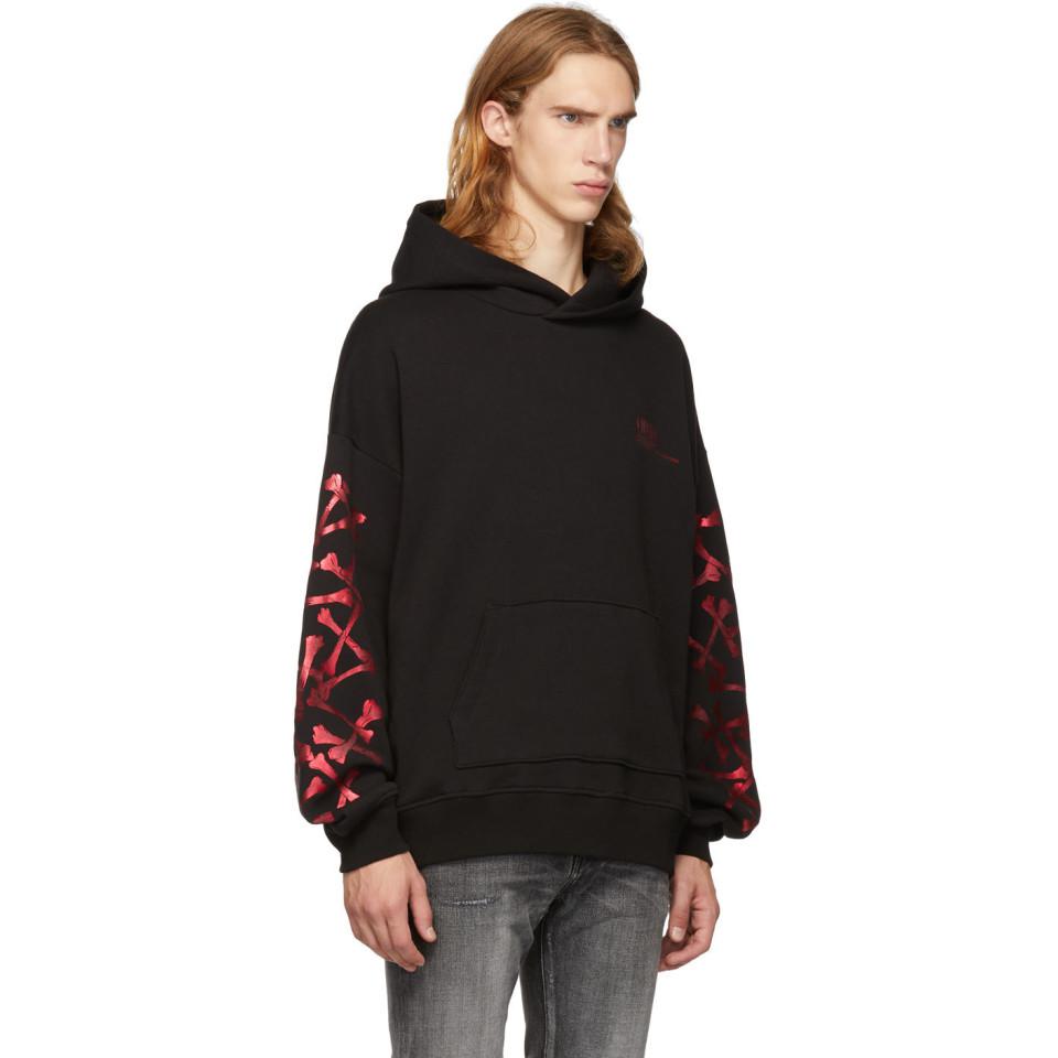 Amiri Black Sunset Bones Foil Hoodie in Red for Men | Lyst