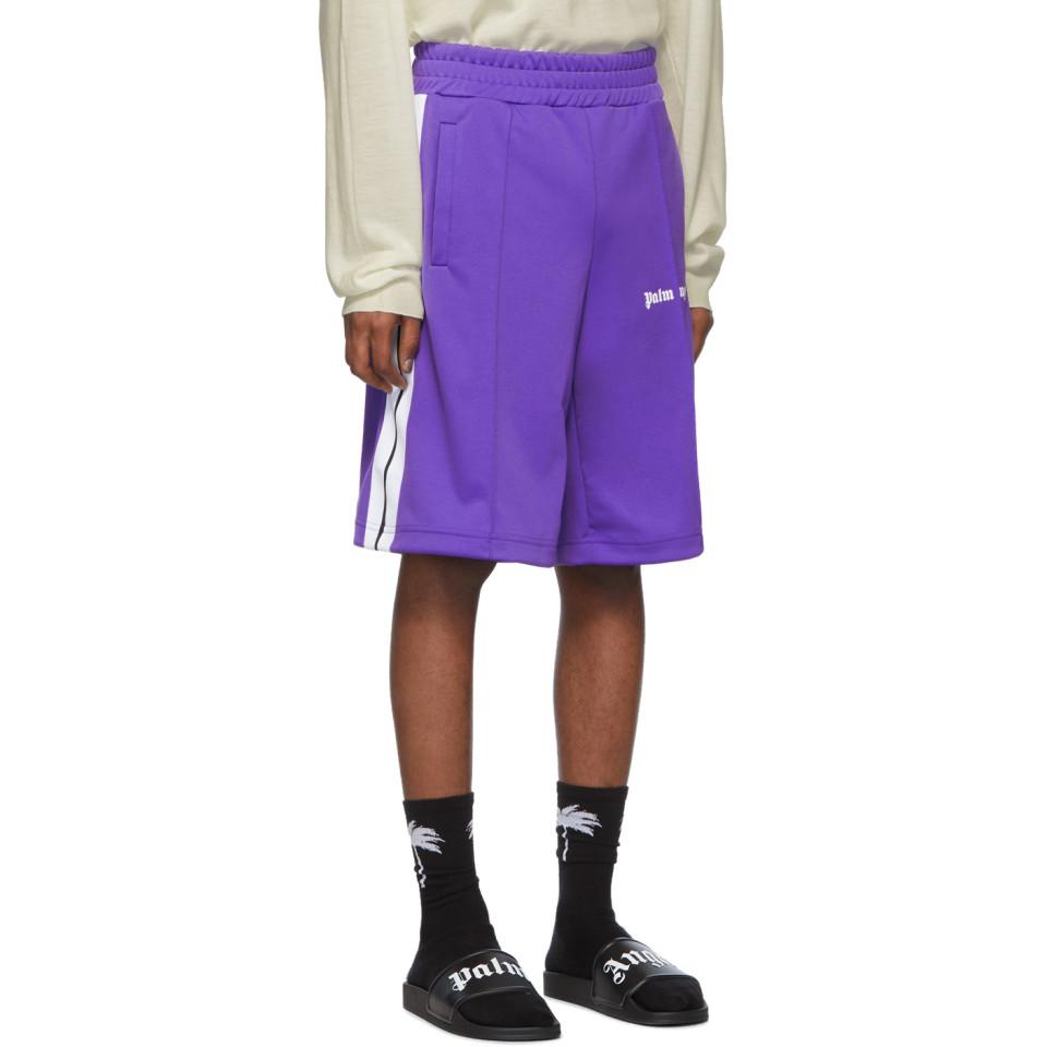 Palm Angels Purple Track Shorts for Men - Lyst