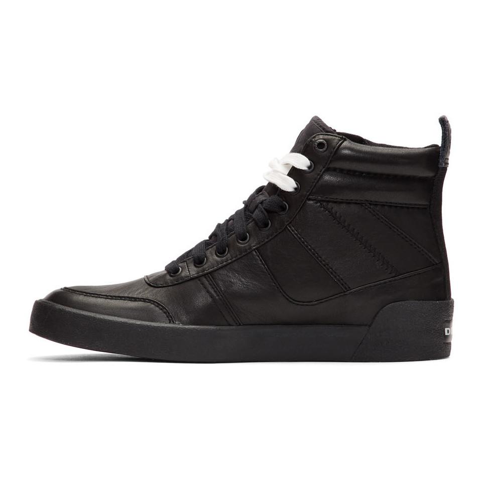 DIESEL Leather Black S-dvelows High-top Sneakers for Men - Lyst