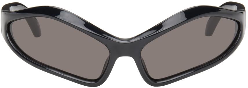 Balenciaga レディース ブラック Fennec オーバルサングラス サングラス