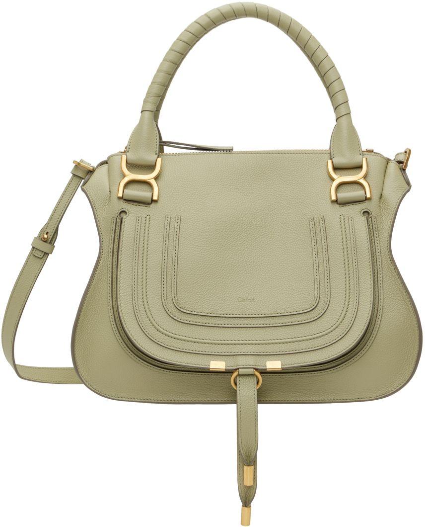 Chloé Green Marcie Double Shoulder Bag in Metallic Lyst