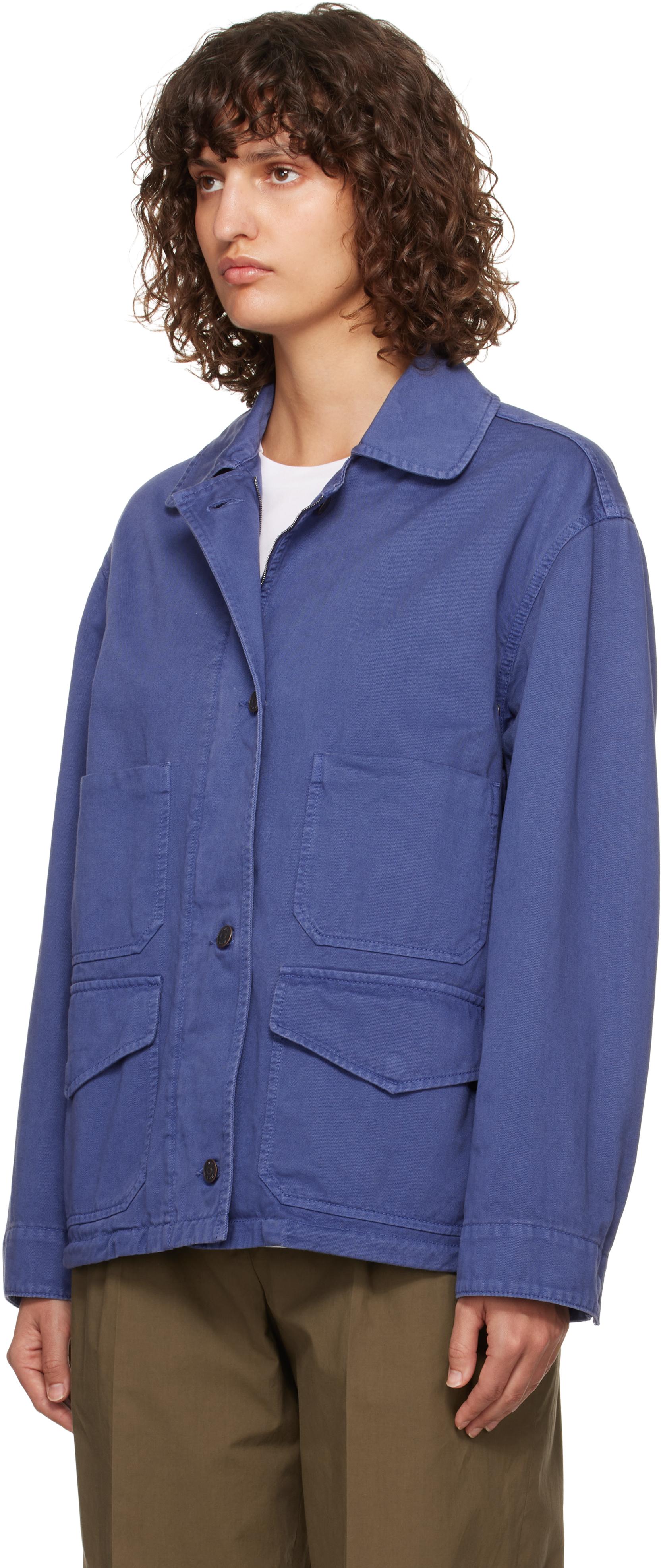 最終値下げ　早いもの勝ち！THE ROW Joleneコットンジャケット 　XS The Row ネイビー Jolene ジャケット ブルー | Lyst