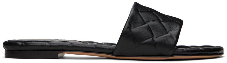 Bottega Veneta レディース ブラック Amy サンダル フラットシューズ