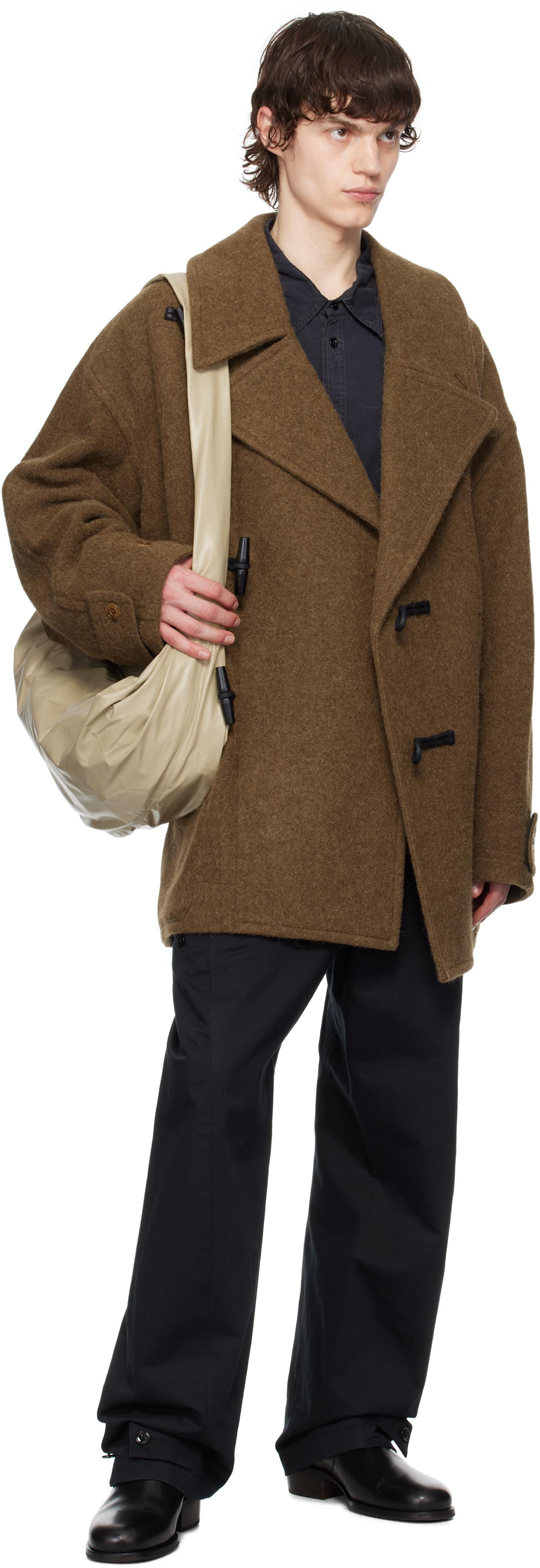 Lemaire Short Duffle Coat in Brown for Men | Lyst