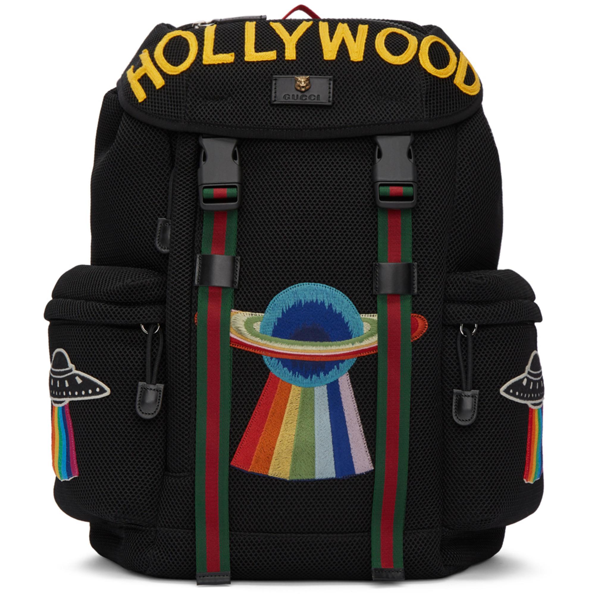 Gucci Black Mesh Hollywood Backpack for Men - Lyst