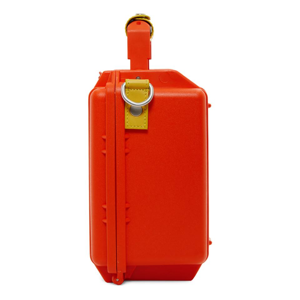 Heron Preston Orange Tool Tote Bag In Synthetic Fiber With Logo