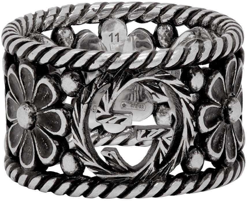 Gucci Interlocking G Ring in Silver 