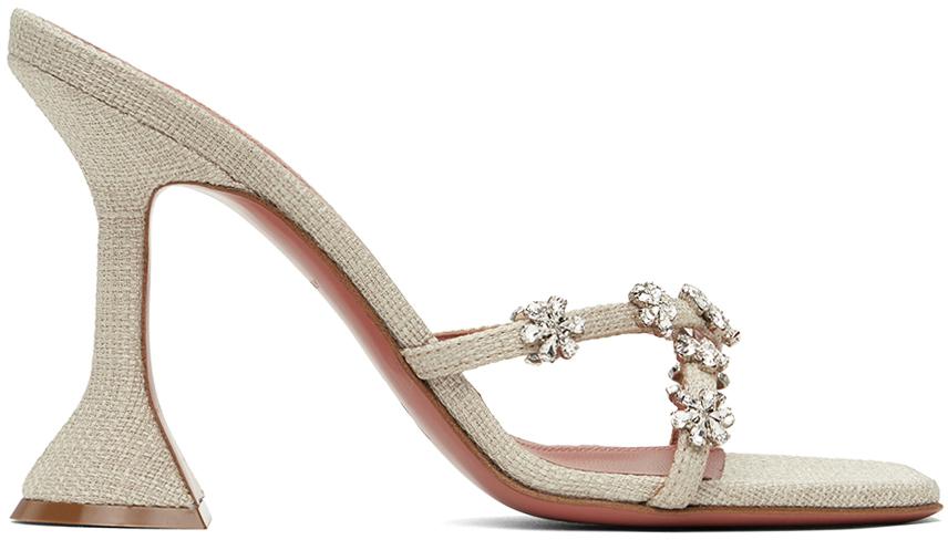 AMINA MUADDI Lily Slipper 95 Heeled Sandals in Black | Lyst