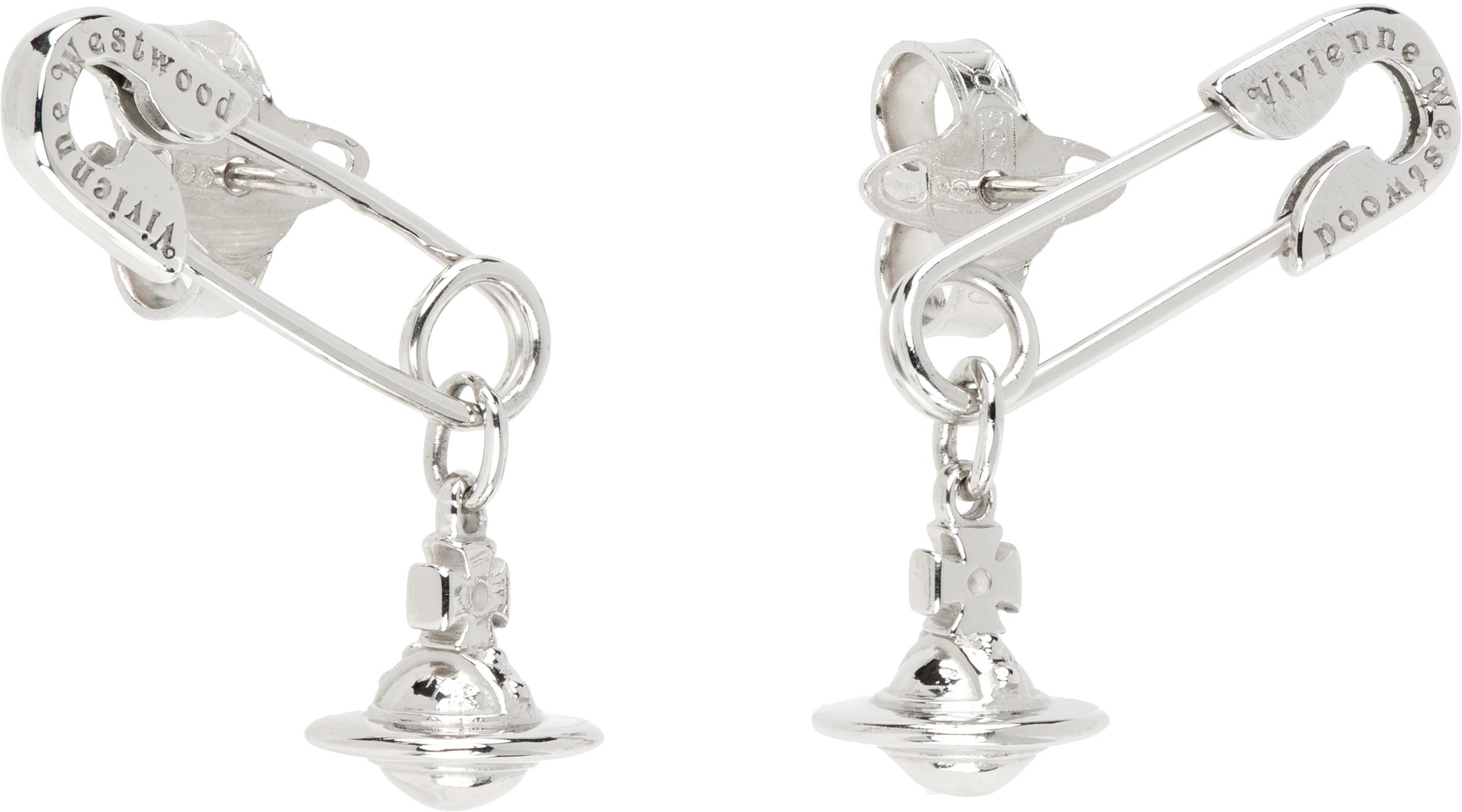 Vivienne Westwood Safety Pin Earrings in Black | Lyst Canada