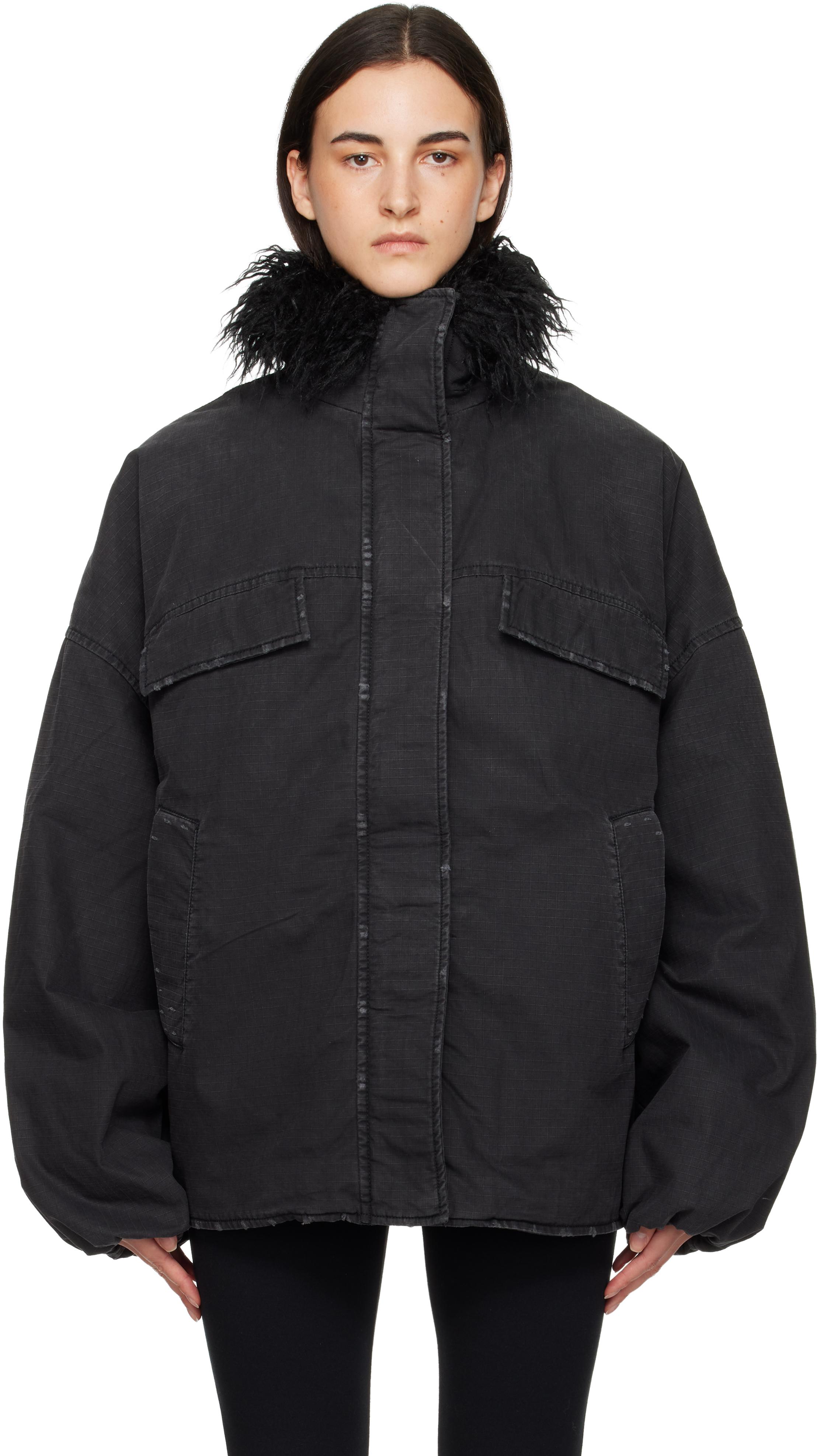 Acne Studios Coated Jacket in Black | Lyst
