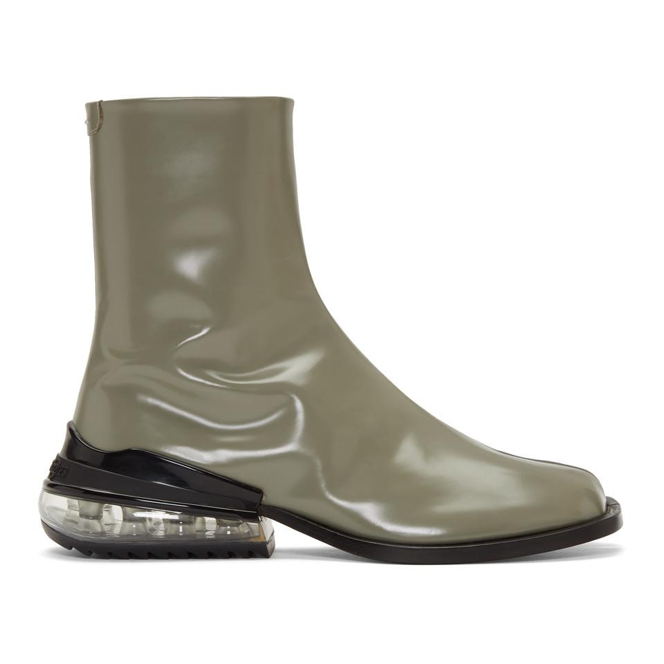 Maison Margiela Green Airbag Tabi Boots for Men | Lyst