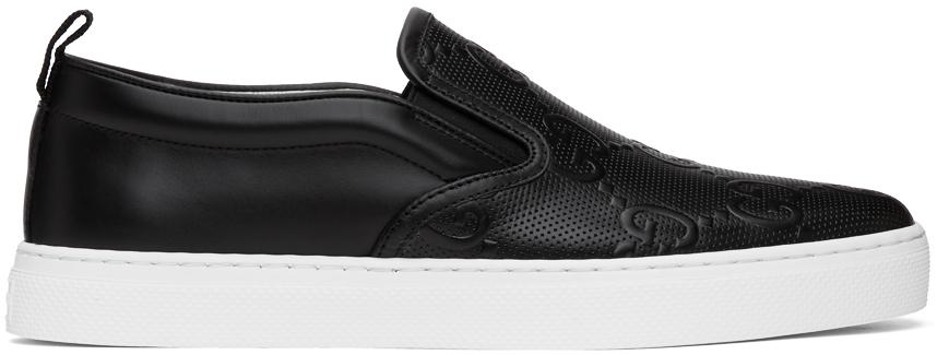 Gucci black slip on sneaker outlet