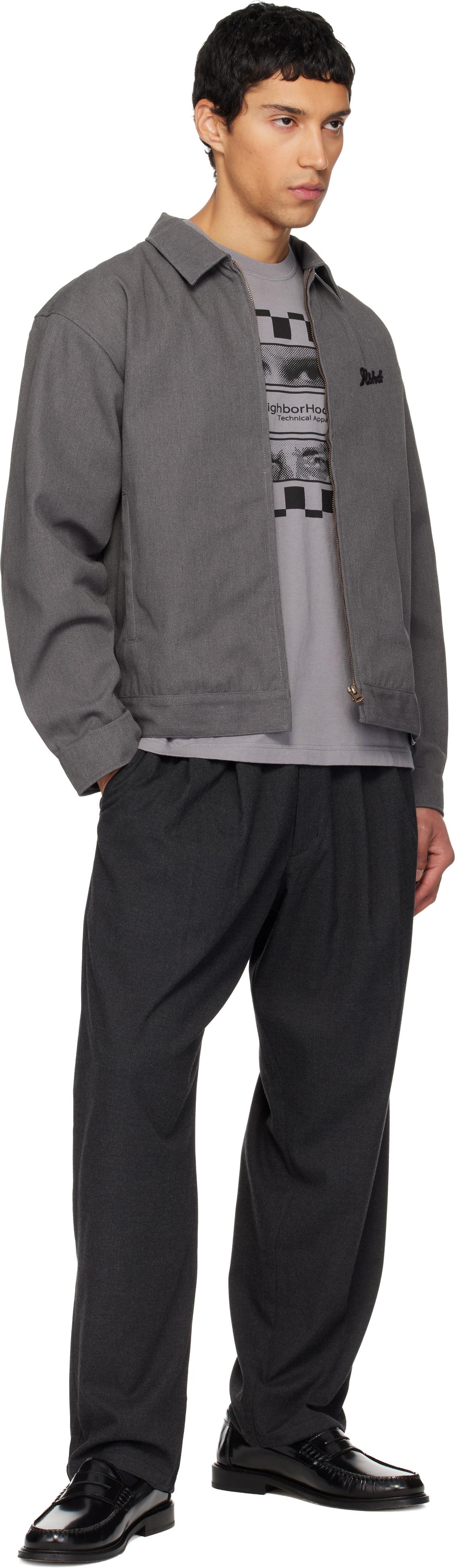 Neighborhood Zip Denim Work Jacket in Gray for Men | Lyst