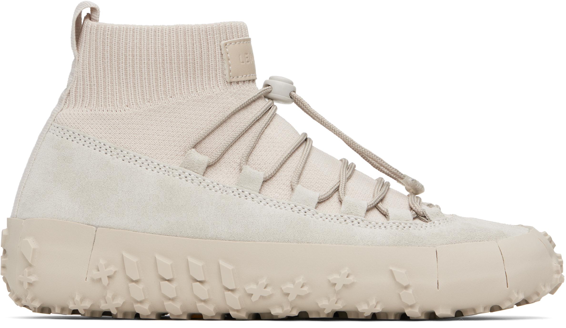 【関税込み】LEMAIRE オフホワイト Linoleum スニーカー Linoleum Lace-Up Trainers in White Clay | LEMAIRE