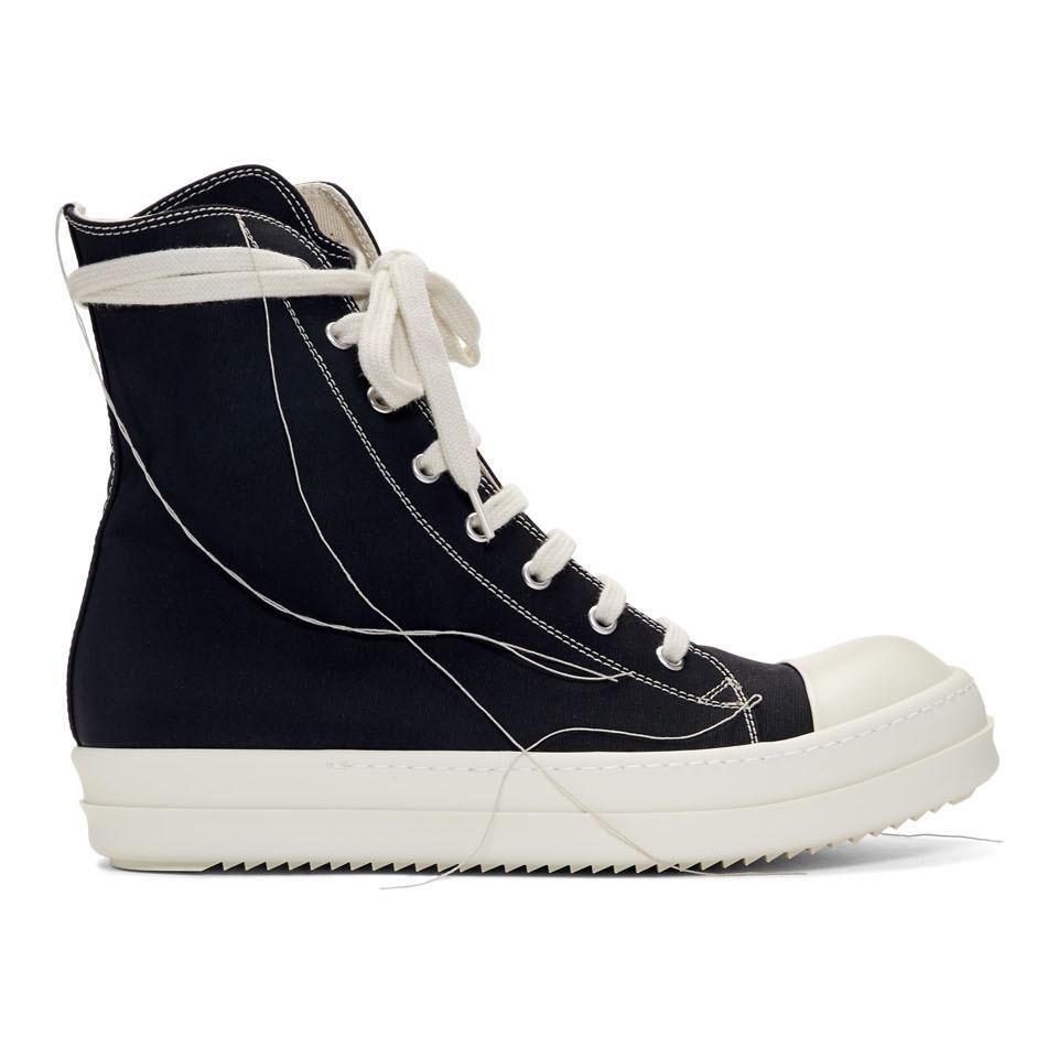 Rick Owens DRKSHDW Black 2-tone Stitch High-top Sneakers in Blue for ...