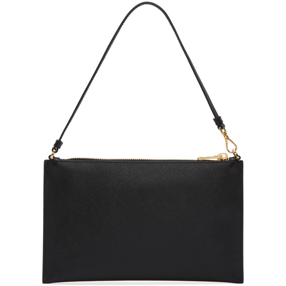 Prada Leather Black Pouch Bag Lyst