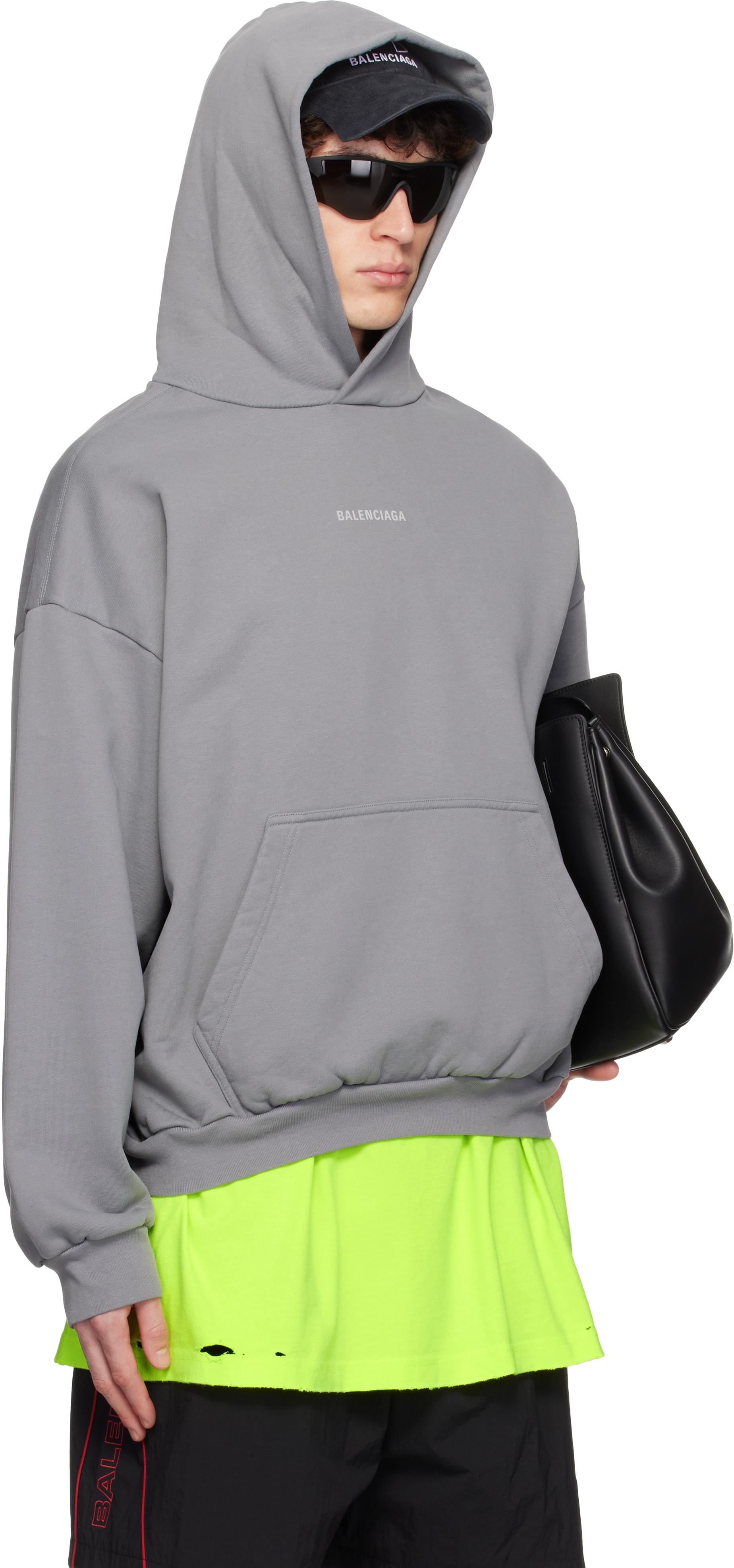 【バレンシアガ】 Reflective Moll Arch ミディアム フーディ メンズ Balenciaga グレー Reflective Moll Arch ミディアム