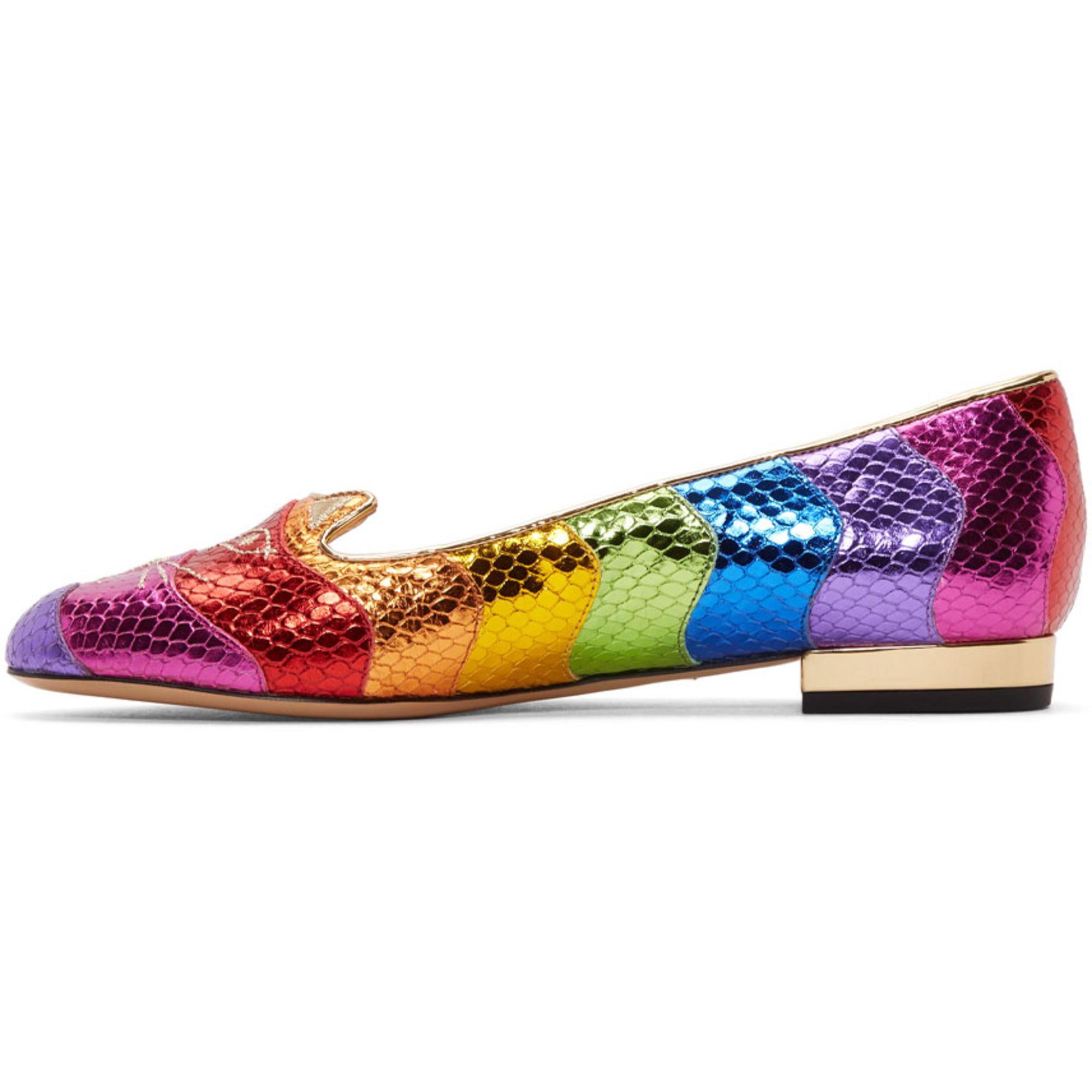 charlotte olympia rainbow kitty flats