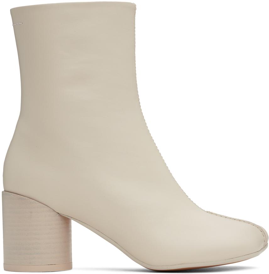 MM6 マルタンマルジェラ　ホワイト　ブーツ MM6 MAISON MARGIELA マルジェラ Anatomic スクエアブーツ