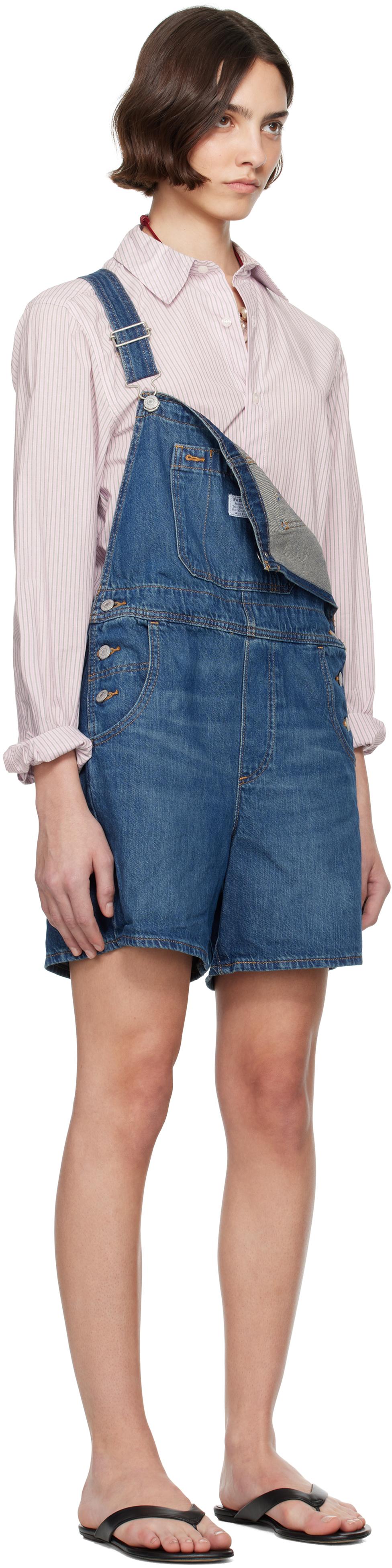 Levi's ブルー Utility Shortall デニムオーバーオール ブラック