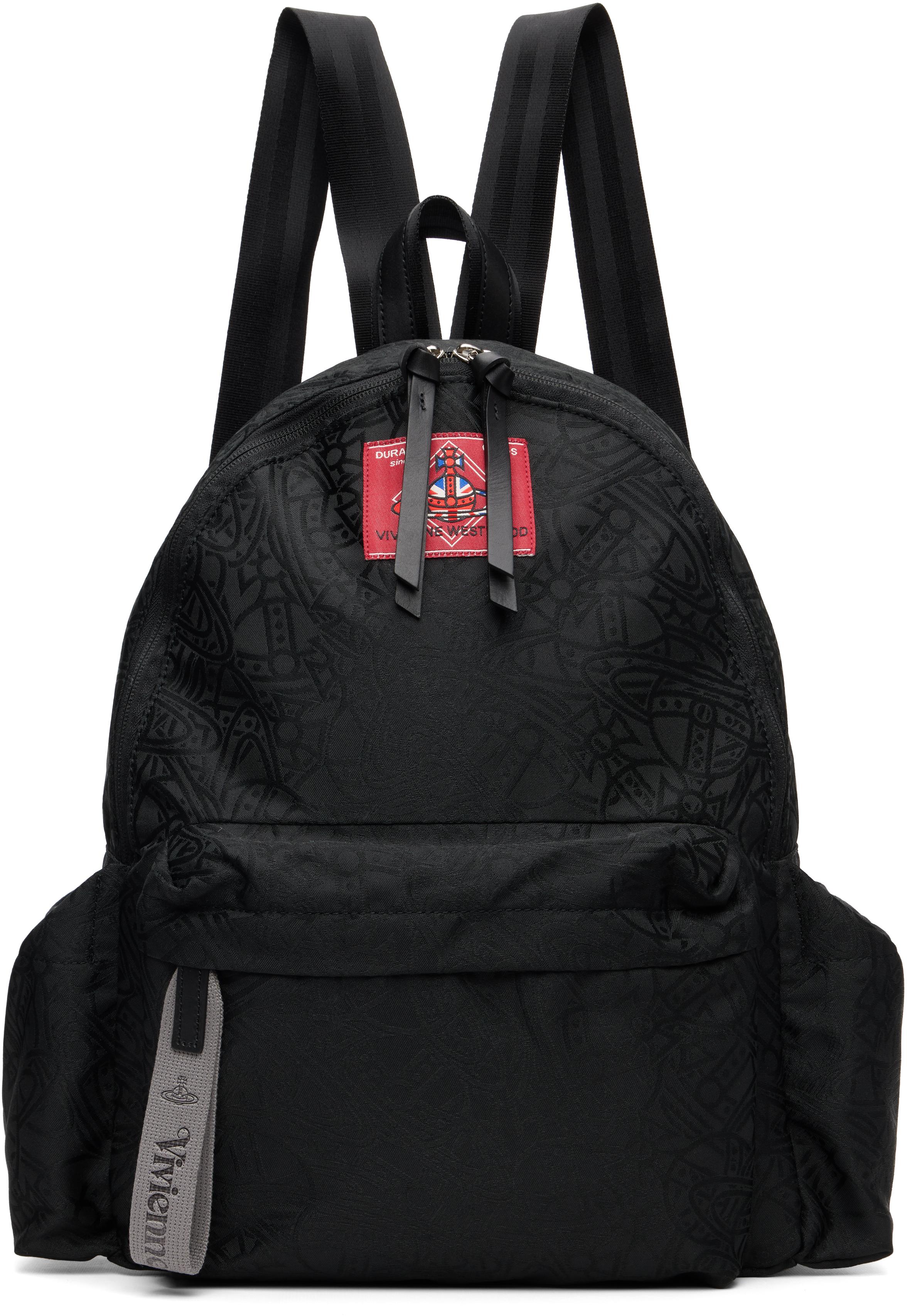 Vivienne Westwood Tangled Orb Jacquard George M Backpack in Black Vivienne Westwood Tangled Orb Jacquard George M Backpack in Black