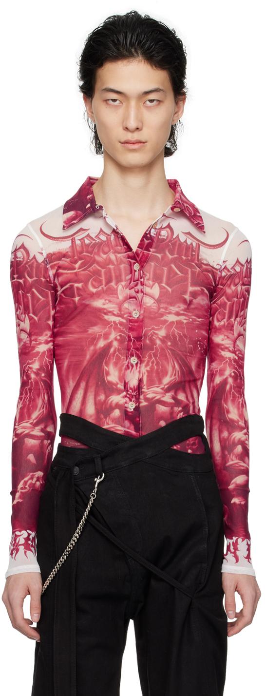 Jean Paul Gaultier メンズ レッド&ホワイト The Diablo シャツ シャツ