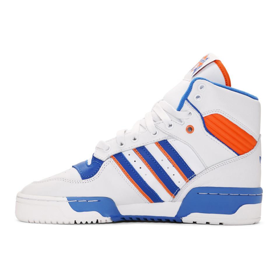 adidas Originals Leather White And Blue Rivalry High-top Sneakers for Men |  Lyst