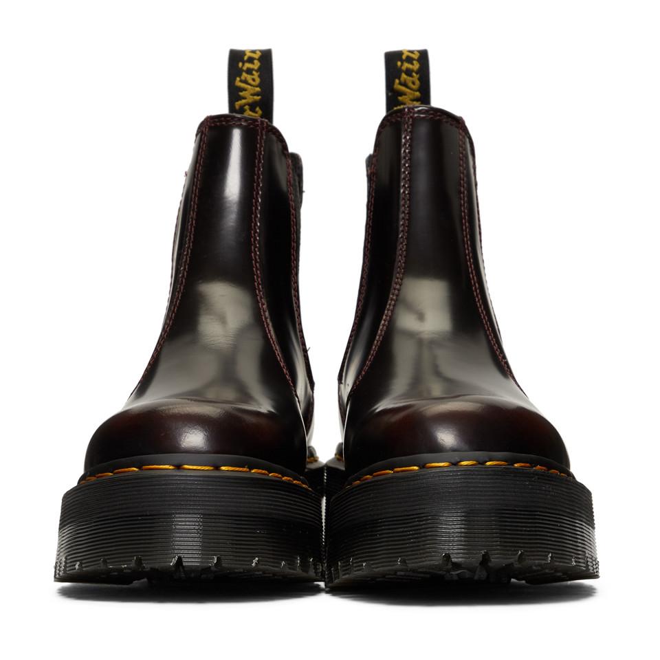 dr martens burgundy 2976 zip chelsea boots