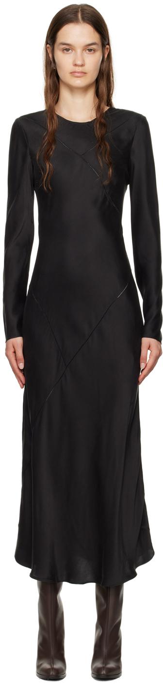 laundry long black dress Vintage Laundry by Shelli Segal Long Black Evening Gown With Back Ruffle V-neck