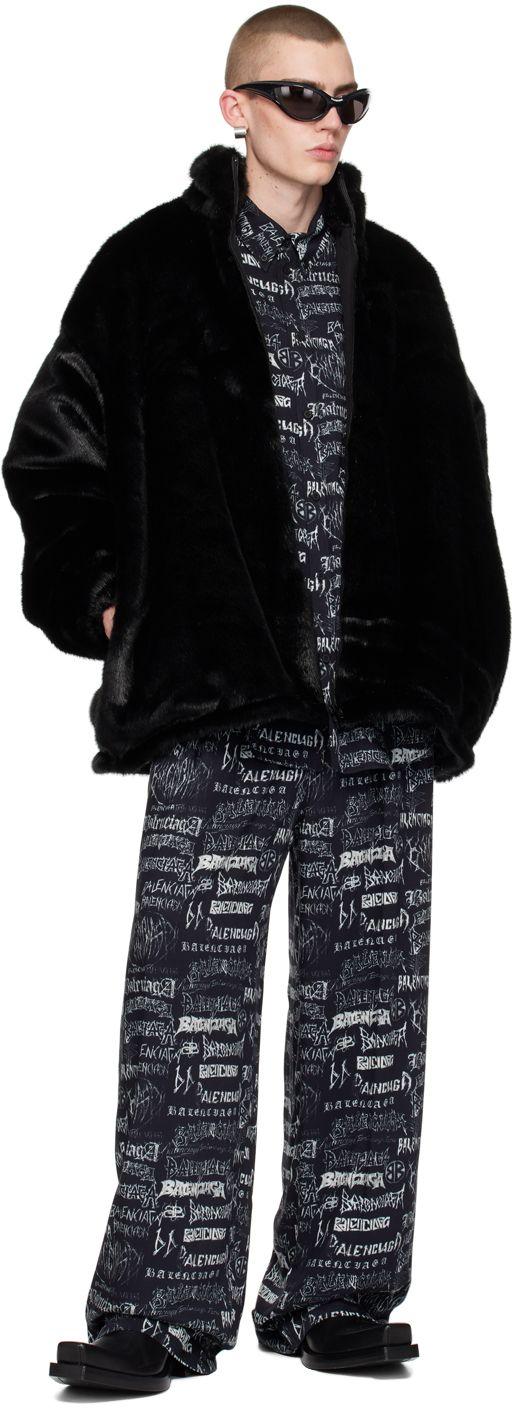 Balenciaga Ski Faux-Fur Jacket in Black for Men | Lyst