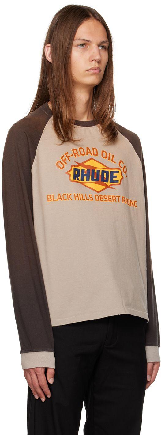 Rhude Gray 'hills' Long Sleeve T-shirt in Black for Men | Lyst