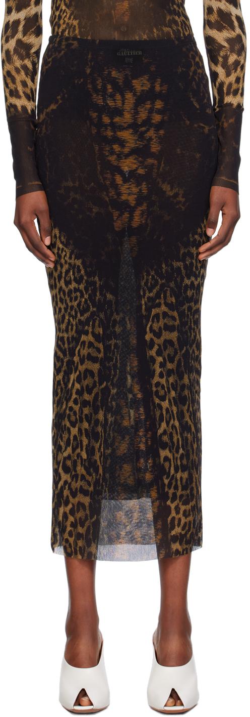 Jean Paul Gaultier レディース ブラック ブラウン レオパード