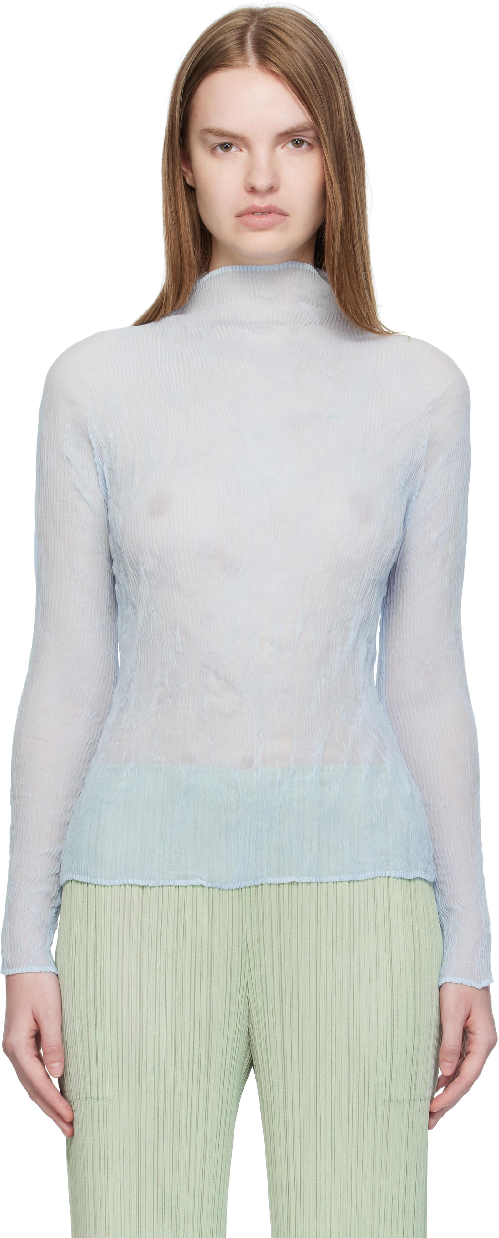 トップス ISSEY MIYAKE CHIFFON TWIST 3 pale blue Issey Miyake Chiffon Twist 3 Top | Lyst