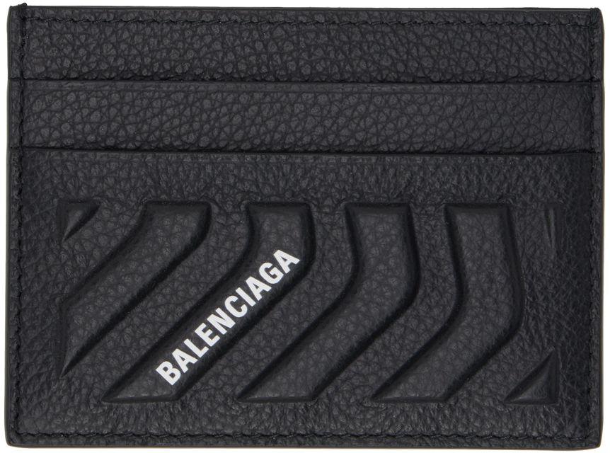 Balenciaga Black Embossed Card Holder for Men Lyst