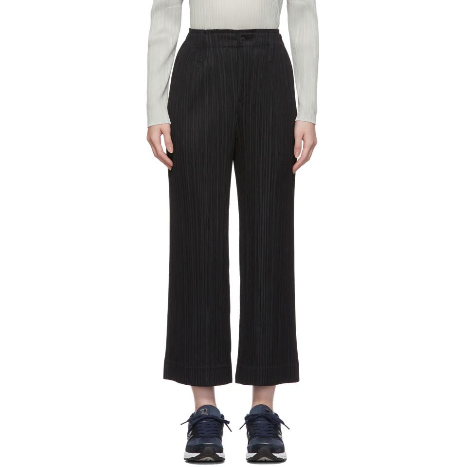Pleats Please Issey Miyake Black Thicker Bottoms 1 Trousers | Lyst