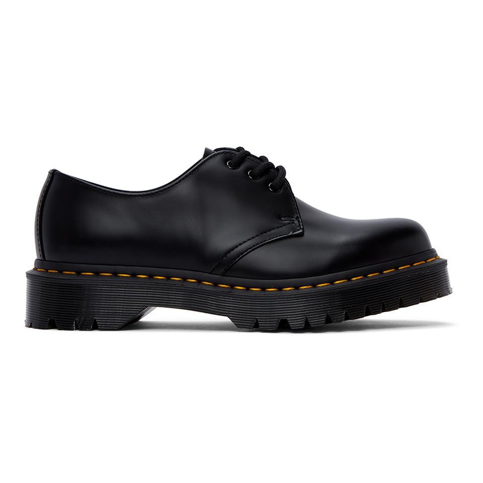 dr martens black smooth collier bex platform derbys