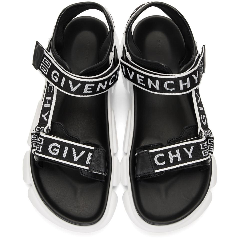 Givenchy Black And White 4g Jaw Sandals for Men - Lyst